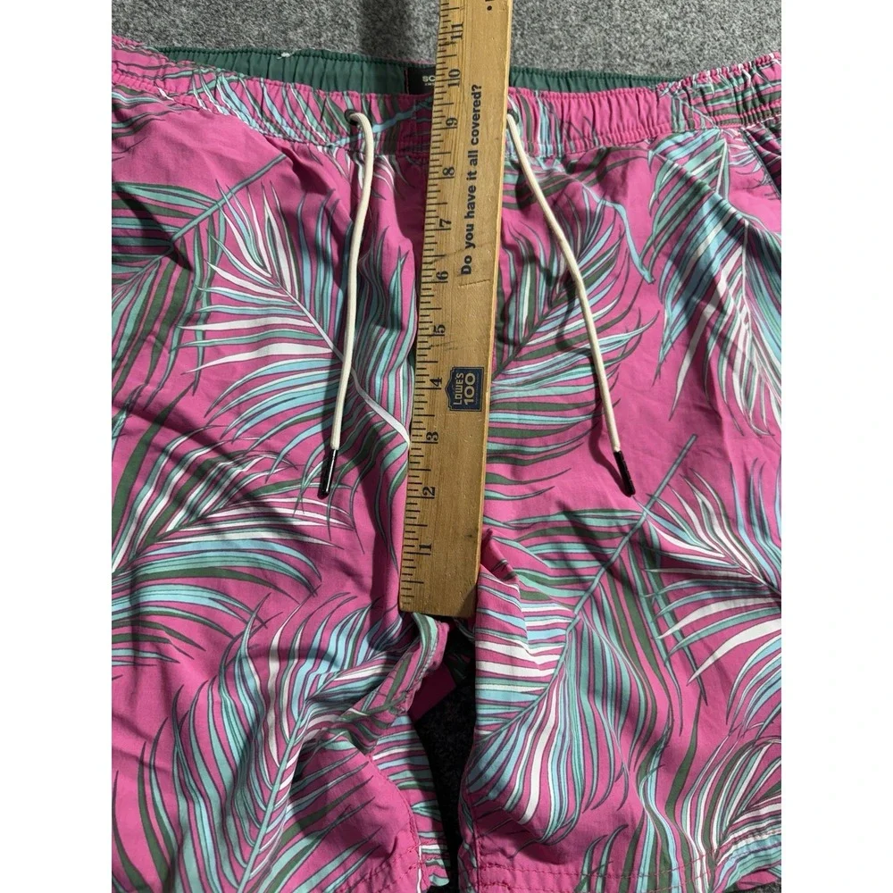 Scotch & Soda Swim‎ Shorts Large Lined Pink Tropical Print Draw String